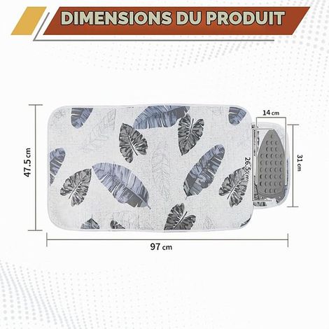 Fleece Ironing Board, Ironing Board, Ironing Mat Includes Iron Rest, for Ironing Clothes on Flat Surfaces such as Desks, Countertops or Floors (1/4)