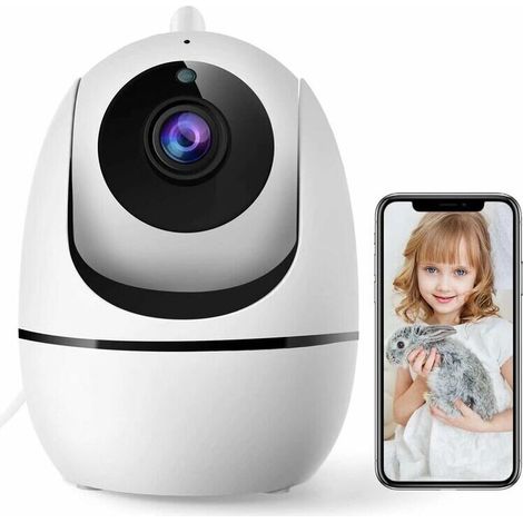 WLAN-Überwachungskamera, 1080p-Innenkamera, drahtlose Videoüberwachung, Bewegungserkennung, Zwei-Wege-Audio, Nachtsicht, 8-facher Zoom, kompatibel mit Alexa/Baby/Haustier – Schwenk-/360°-Neigefunktion (1/5)