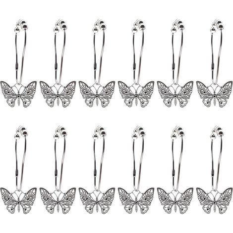 de rideau de douche en alliage avec motif papillon roulettes