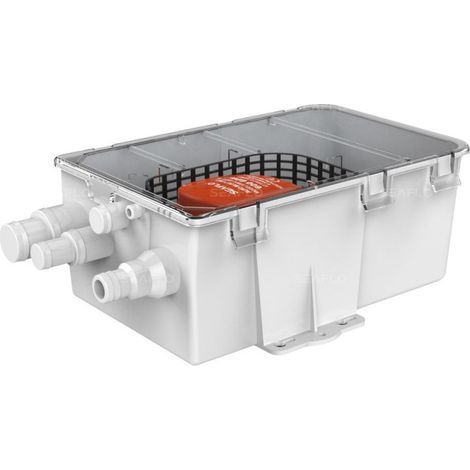 Collecteur eaux usées 3 entrées 19/25/38 mm – 1 sortie 19 mm – Clapet anti-retour – Pompe automatique 12V 34L/min – Seaflo