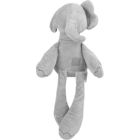 Peluche Éléphant Bébé Doux Coussin de Sommeil pour Enfant Confortable Peluche Oreiller Mignon Gris (1/5)