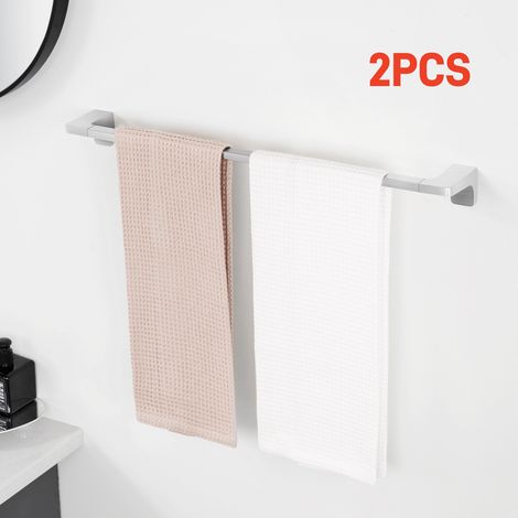 Lot de 2 Brossé Porte-serviettes de Salle de Bain en Inox - 59CM Porte-serviettes Peut accrocher 2 Serviettes - Porte-serviettes Multifonctionnel (1/5)