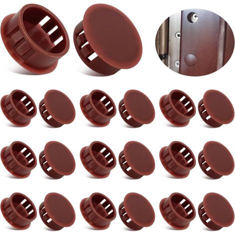 Lot de 20 capuchons pour trous de perçage - En plastique - 25 mm - Pour trous de perçage - 25 mm - Pour trous de perçage de meubles (1/5)