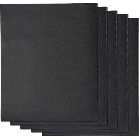 Tapis de cuisson barbecue x5  Set de 5 Tapis de grillade XL 50x40 cm anti-adhérent réutilisable  Feuilles pour Four gaz électrique bbq charbon bois micro-ondes en silicone (1/5)