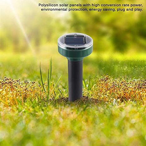 Répulsif à souris solaire Bcc IP65 à ultrasons pour rongeurs, idéal pour le jardin, la pelouse et la terrasse. (1/4)