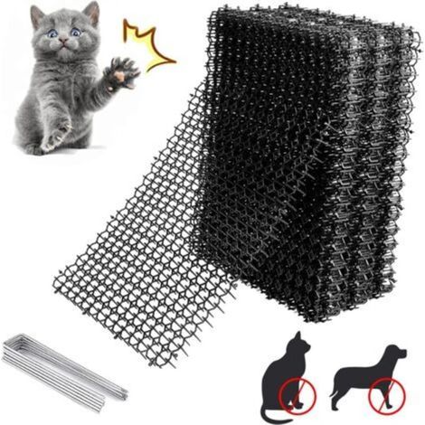 12PC Tapis Anti Chat avec Pointes,40x20cm Tapis de Dissuasion répulsif pour Chat Chien Animal,avec 8 Ancrages au Sol en Forme de U, Répulsif Chats Chiens Naturel & Écologique pour Jardin, Clô (1/5)