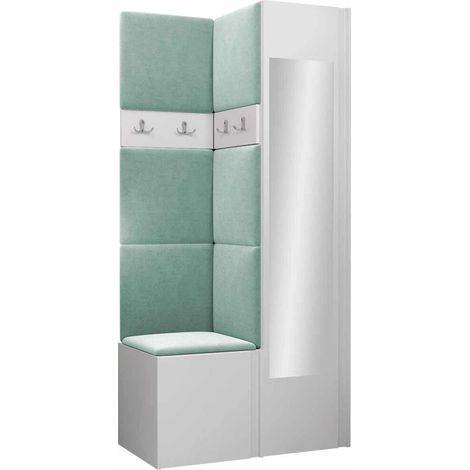 Meuble d'entrée Pinis XXV, Blanc, 186x82x46cm, Disponible, Tissu, Stratifié, À poser, Murale