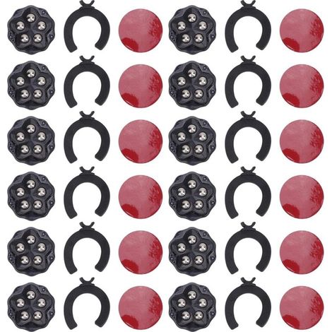Zoternen 12pcs Roues de lanceur d'auto-adhésifs avec plaquettes de frein à 360 degrés Rotation lourds Chasters de meubles pour appareils Bibliothèques Bibliothèque Planteurs Black (1/4)