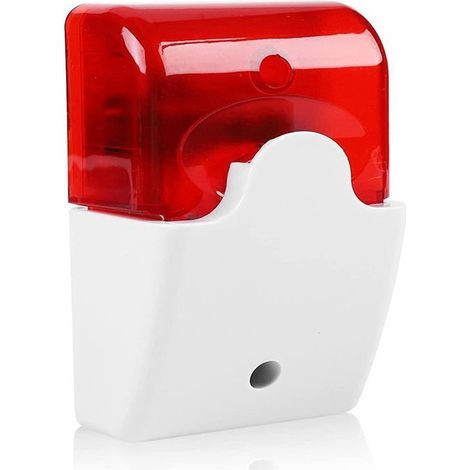 Sirène Stroboscopique Filaire, Alarme De Son DC 12V Mini Filaire Sirène Stroboscopique, Sirène Son Lumière Rouge Stroboscopique