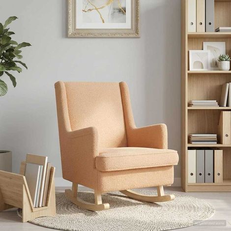 vidaXL Sedia a dondolo Beige 62 x 80 x 85 cm Bouclé (1/5)