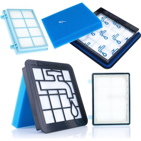 Set Filtri di Ricambio per Aspirapolvere compatibile con Philips PowerPro FC9331/09, FC9333/09 – HEPA Lavabile, Più Lunga Durata, Alta Efficienza (1/5)