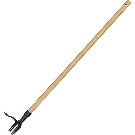 Arrache-mauvaises herbes à long manche en bois, outil d'arrachage de racines pour l'entretien du jardin. (1/5)