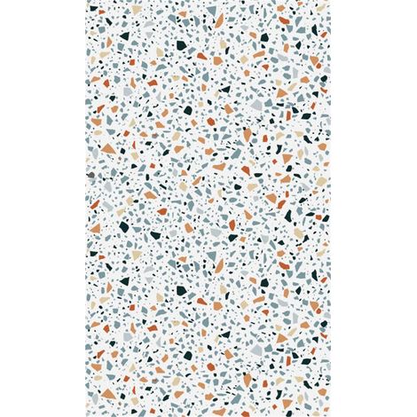 Panneau mural douche en alu-composite VIPANEL - Pierre Décor Terrazzo Bleu - Finition Mat Perle - 150x255cm (1/5)
