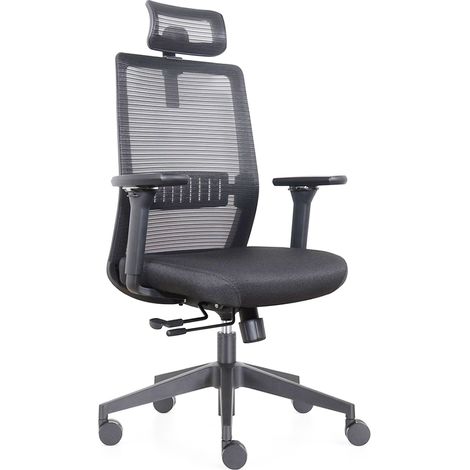 Silla de oficina Napoli Deluxe 4D - NEN-EN 1335 - Negro
