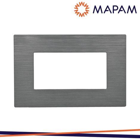 PLACCA TECNOPOLIMERO SPAZZOLATO M5004SL-8 JOY 4P GRIGIO (1/2)