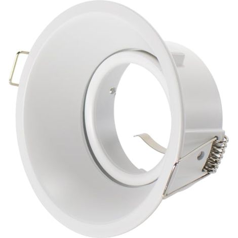 IluminaShop - Aro Basculante Circular 90º Blanco para GU10/MR16 (1/4)