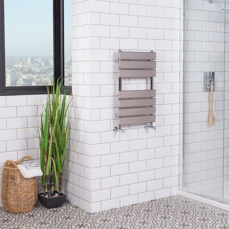 WarmeHaus Chrome Flat Panel Heated Towel Rail 650x400mm