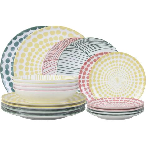 Set 18 pz Arkos in porcellana colori assortiti