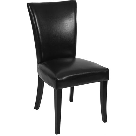 Set 2x sedie retrò eleganti Chesterfield ecopelle sala pranzo 62x50x93cm nero piedi scuri