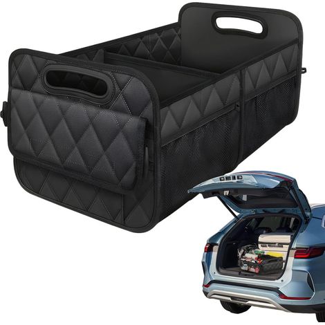 MIMOSON-Boîte de rangement pliable pour coffre de voiture à double compartiment Boîte de rangement imperméable et antidérapante pour voiture, camionnette, berline (1/5)