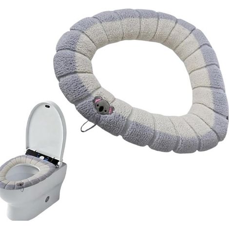 Set mit 2 weichen WC-Sitzbezügen mit Koala-Motiv – Komfortable, wärmeerhöhende WC-Sitzbezüge mit Abzieher, universell einsetzbar (1/5)
