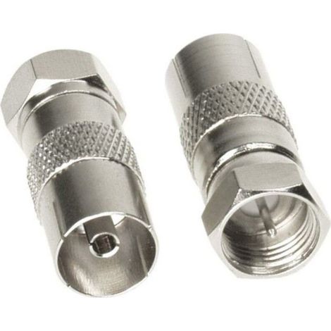 Adaptateur d'antenne - Fiche mâle de type F vers fiche coaxiale femelle (1/4)