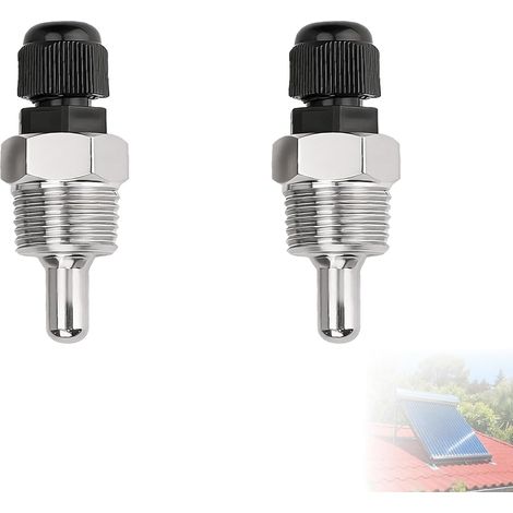 Lot de 2 Manchons plongeurs, Manchon Plongeur en Acier Inoxydable, Filetage G 1/2" pour capteur de température, Doigt de Gant, Tubes de Protection Contre l'imme (G1/2 Zoll, 8 30mm2) (1/5)