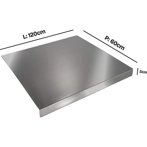 ZOIMANIA - Tagliere Spianatoia con Tarocco e Mattarello - Inox - Profondità 60 - Dimensione Tagliere: L 120 x P 60 x 3
