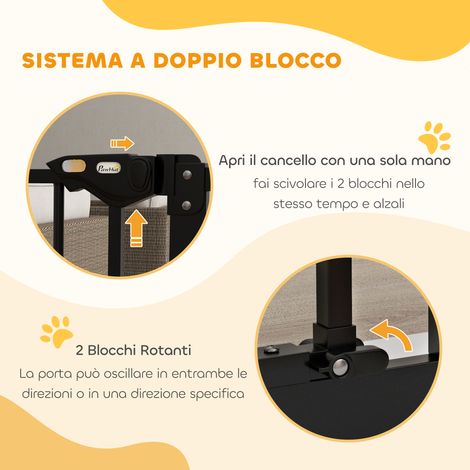 Barrière pour chien avec 2 extensions. largeur réglable jusqu'à 100 cm et fermeture automatique. noire (1/5)