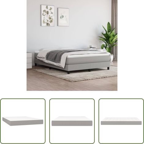 vidaXL Mousse confortable - Matelas de lit à ressorts ensachés fermeté moyenne Gris clair 140x190x20 cm (1/5)