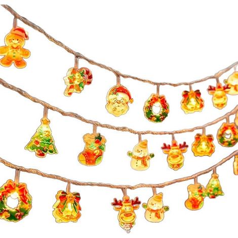 Guirlande Lumineuse Noël 40 LED Blanc Chaud Décoration Festive Intérieur Extérieur Maison Fête (1/4)