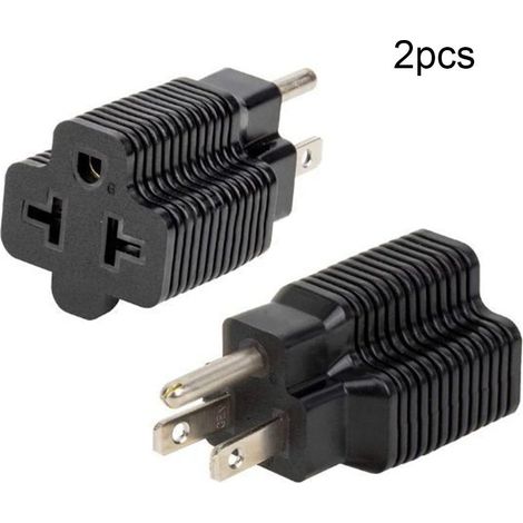 Adaptateur Électrique Domestique Nema 5-20R vers Nema 5-15P - 15 A - 125 V - Prise Conversion pour Outils Électriques - Noir - 2 Pièces (1/5)