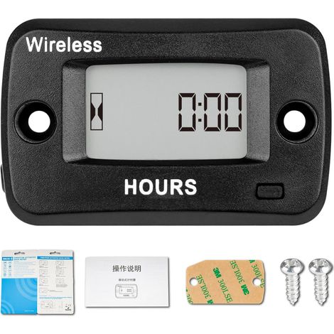 Compteur Horaire Sans Fil Numérique,Activation des Vibrations, Utilisé pour le Moteur et l'équipement de la Tondeuse à Gazon Marine de Générateur qui Vibre au Travail (1/5)