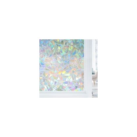– Pellicola oscurante elettrostatica 3D decorativa – Protezione UV – Effetto arcobaleno – 44,5 x 200 cm per finestre – Facile installazione – Crezuo