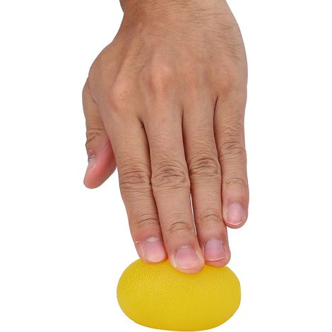 Balle de massage en silicone pour renforcement musculaire des doigts et poignets, anti-stress (Jaune 15)