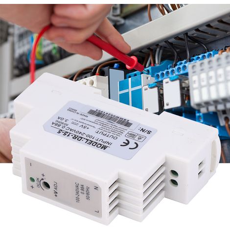 Alimentation à découpage DR-15-5 pour rail DIN, sortie unique, 15 W, 5 V, 3 A (1/5)