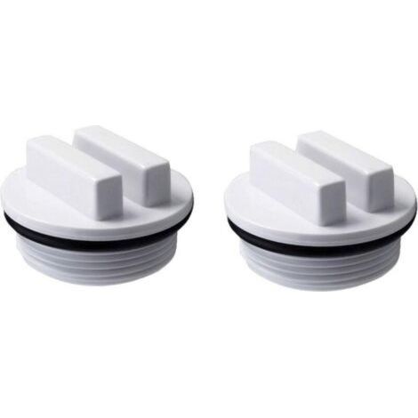 2 Bouchon d'hivernage pour piscine – Compatible filtres Hayward et Pentair – Résistant aux températures froides-Blanc (1/5)