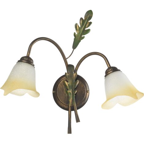 Applique 2 luci dkl italia quercia 2x6w bronzo - dkl4470/ap2 (1/4)