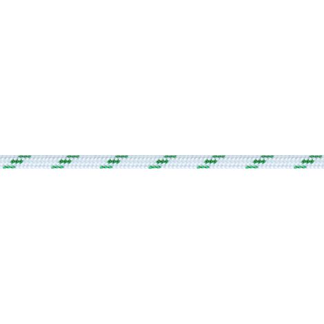 Corda in poliestere Ø 6 mm. bianco con segnalino verde 120 mt.