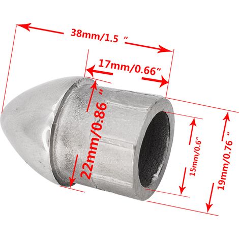 Stainless steel 316 pipe plugs/end caps, 22/25 mm, sun protection accessories for yachts, yacht plugs, nautical accessories, 22 mm stainless steel