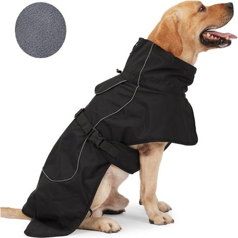 Impermeabile per cani, cappotto invernale impermeabile per cani, cappotto invernale antivento per cani, striscia riflettente, verde, taglia (1/5)