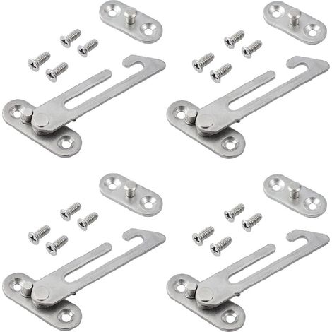 Lot de 4 verrous entrebâilleurs de fenêtre en acier inoxydable pour fenêtre UPVC (droitier)