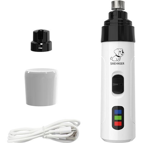 Coupe-griffes électrique pour chiens et chats, rechargeable, silencieux, avec lumière LED, pour un entretien progressif des griffes à domicile.-AquaForge