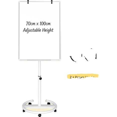 Soporte para rotafolio, altura ajustable, superficie de escritura magnética, color beige. (1/2)