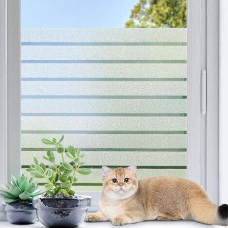 BUNTHAUS (200 x 60 cm) Film de confidentialité pour fenêtre en Verre dépoli Revêtement de fenêtre Non adhésif Film d'intimité décoratif pour Salle de Bain (1/5)