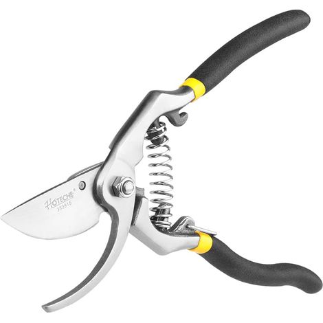 Sécateur de jardin 215 mm – Sécateur en acier au carbone 55, forgé et poli – Jaune/noir Double couleur – Sécateur de jardin (1/5)