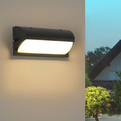 Außenwandleuchte, 18 W, 3000 K, IP65 wasserdicht, moderne schwarze Aluminium-LED-Wandleuchte, geeignet für Terrassen, Gärten, Patios, Innenhöfe, Villen, Flure, Balkone und Höfe [Energieeffizienzklasse (1/5)