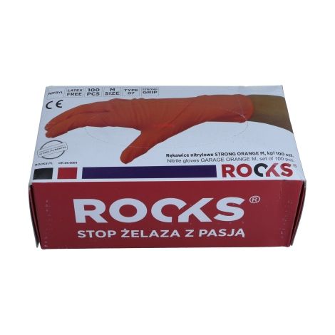 Guanti in Nitrile Arancioni ROOKS Taglia L – Confezione da 50 pz (OK-09.0004)