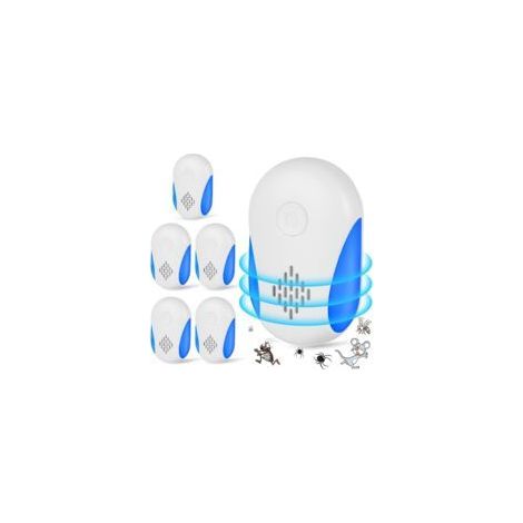 6er-Pack Ultraschall-Schädlingsbekämpfer, Ultraschall-Mückenabwehr für Innenräume, Ultraschall-Mäuseabwehr, Ultraschall-Mäuse- und Rattenabwehr für Nagetiere, Mücken, Spinnen, Kakerlaken, Fliegen (1/5)