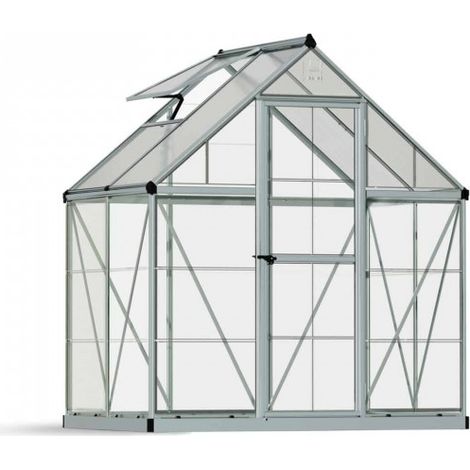 Greenhouse Hybrid 6 x 4 - Polycarbonate - L126 x W185 x H208 cm - Silver